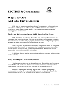 SECTION 3: Contaminants: What They Are And Why They`re