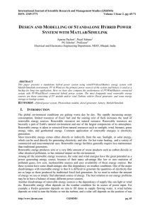 design and modelling of standalone hybrid power system with