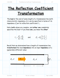 Reflection Coefficient Transformation in Transmission Lines
