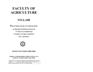 B.Sc. Agriculture Syllabus - IGKV Raipur