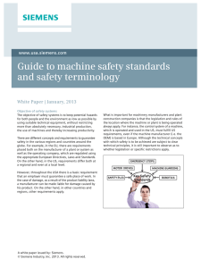 Guide to machine safety standards and safety terminology
