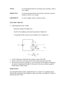 TITLE: Use of potential divider for converting sensor resistance