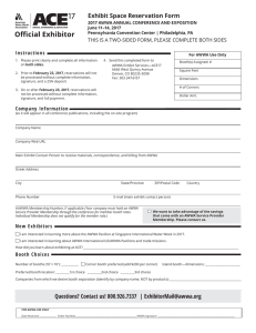 Exhibit Space Reservation Form Questions? Contact us! 800.926