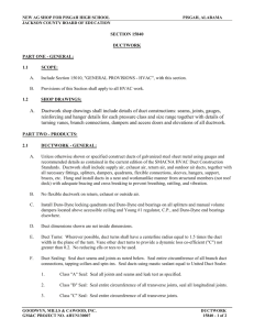 Ductwork Specification: Pisgah High School AG Shop