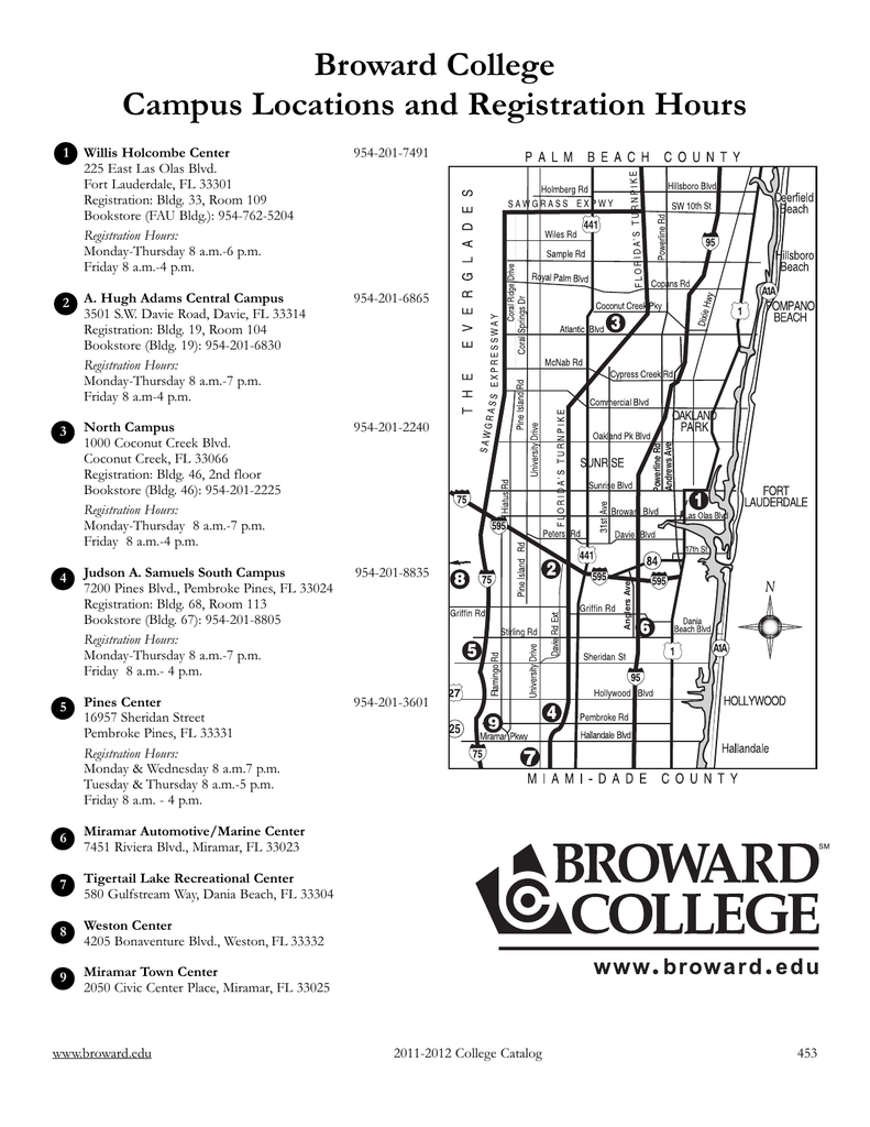 Broward College South Campus Map Campus Maps - Broward College