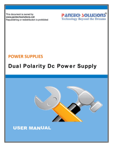 Dual Polarity Dc Power Supply