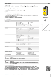 AKF 113S: Rotary actuator with spring return and positioner