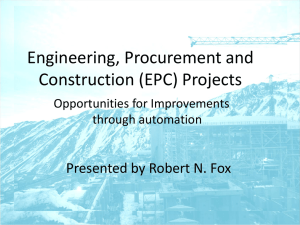 Engineering, Procurement and Construction (EPC) Projects