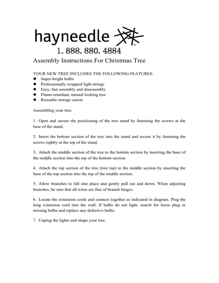 Assembly Instructions For Christmas Tree