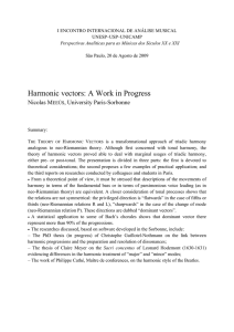 Harmonic vectors: A Work in Progress - ECA
