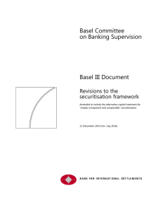 Revisions to the securitisation framework