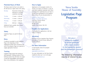 Legislative Page Program - The Nova Scotia Legislature