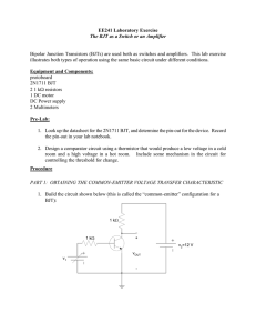 EE241 Laboratory Exercise The BJT as a Switch or an Amplifier