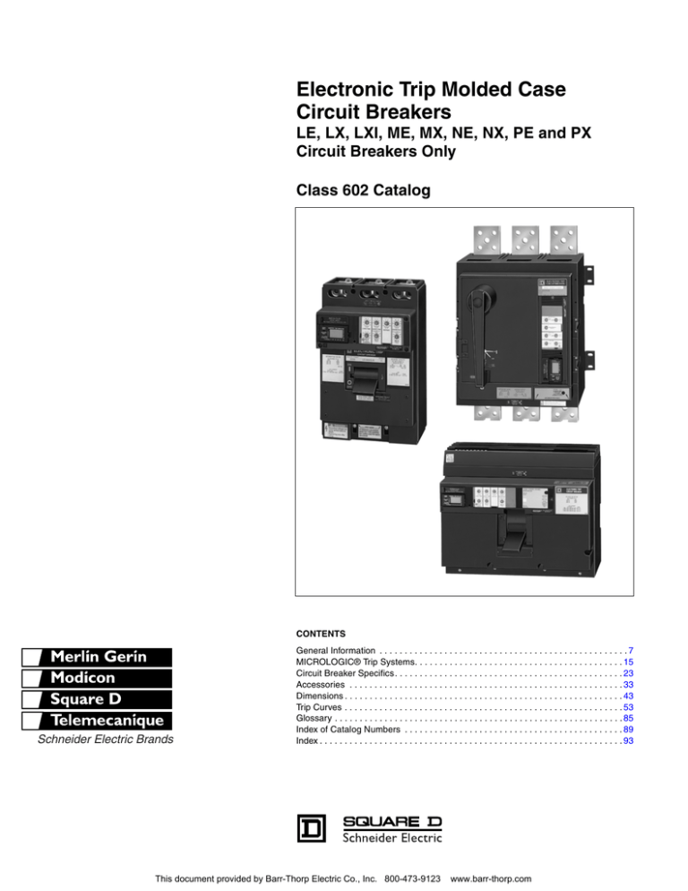 Electronic Trip Molded Case Circuit Breakers Barr
