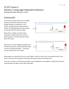 LDR Circuits: Light-Dependent Resistors Activity