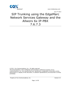 SIP Trunking using the EdgeMarc Network Services Gateway and