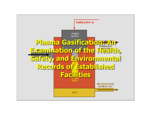 Plasma Gasification: An Examination of the Health, Safety