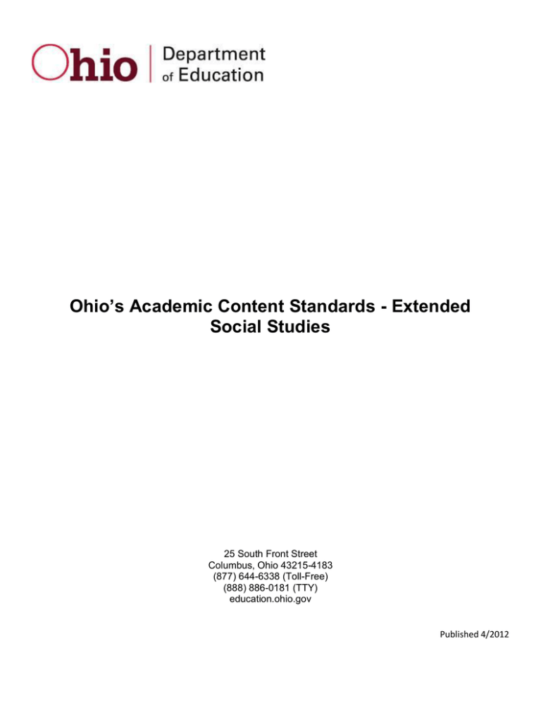 Ohio Content Standards Ela