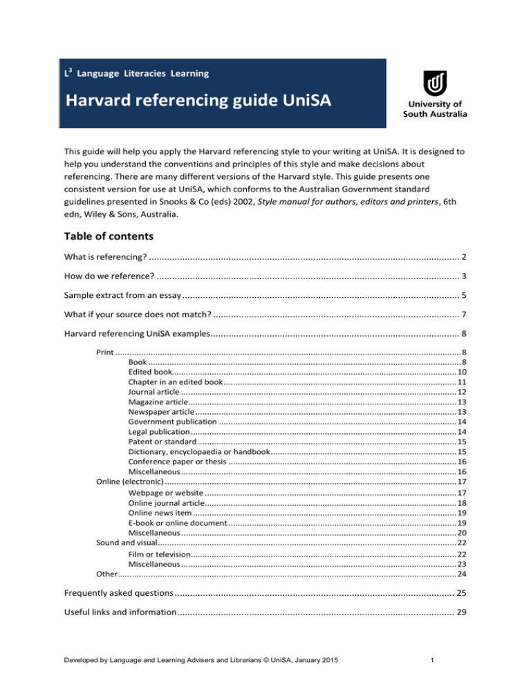 unisa assignment referencing