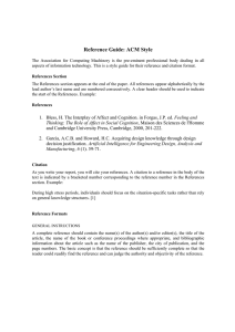 ACM Style Guide: Reference & Citation Format