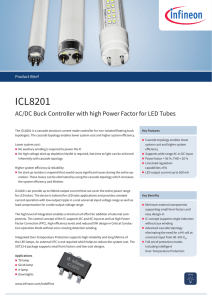 ICL8201 ACDC Buck Controller with high Power Factor for LED