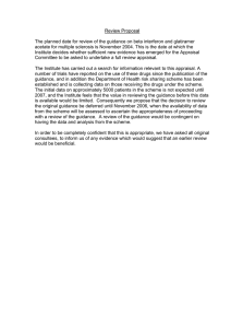 Review Proposal The planned date for review of the guidance on