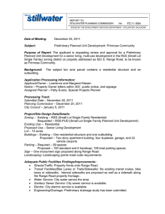 Date of Meeting: December 20, 2011 Subject: Preliminary Planned