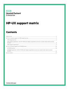HP-UX support matrix technical white paper