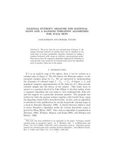 MAXIMAL ENTROPY MEASURE FOR RATIONAL MAPS AND A