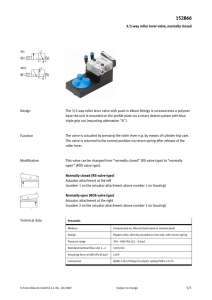 3/2-Way Roller Lever Valve Technical Data Sheet
