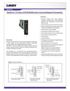 OptiDriver XY Series Datasheet: FE/GE Converter/Repeater