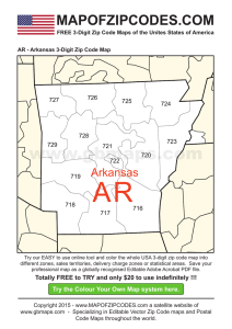 AR - Arkansas 3-Digit Zip Code Map - USA Zipcode Maps 3