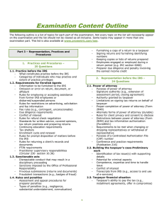 Examination Content Outline