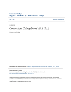 Connecticut College News Vol. 8 No. 5