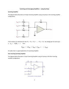 Summing & Averaging Amplifiers with Op Amps