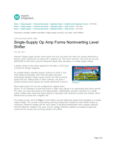 Single-Supply Op Amp Forms Noninverting Level Shifter