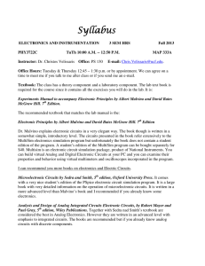 Electronics & Instrumentation Course Syllabus