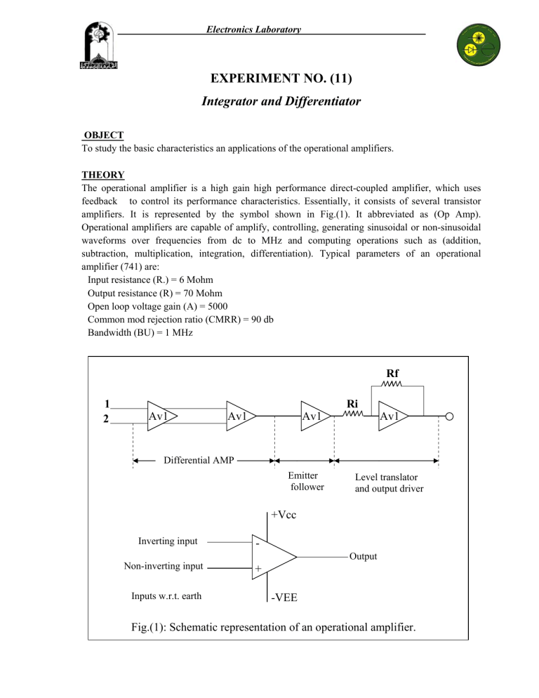 Op-Amp Integrator & Differentiator Lab Experiment