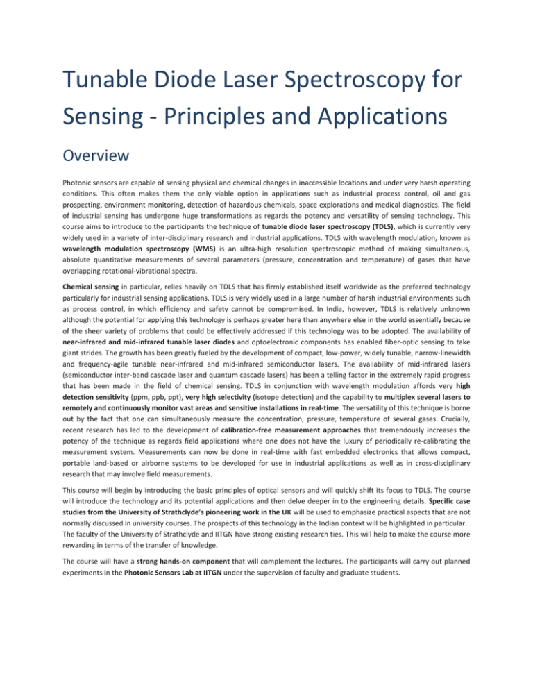 Tunable Diode Laser Spectroscopy for Sensing