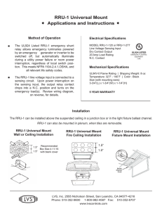 Manufacturer UL924 Relay Instruction Sheet