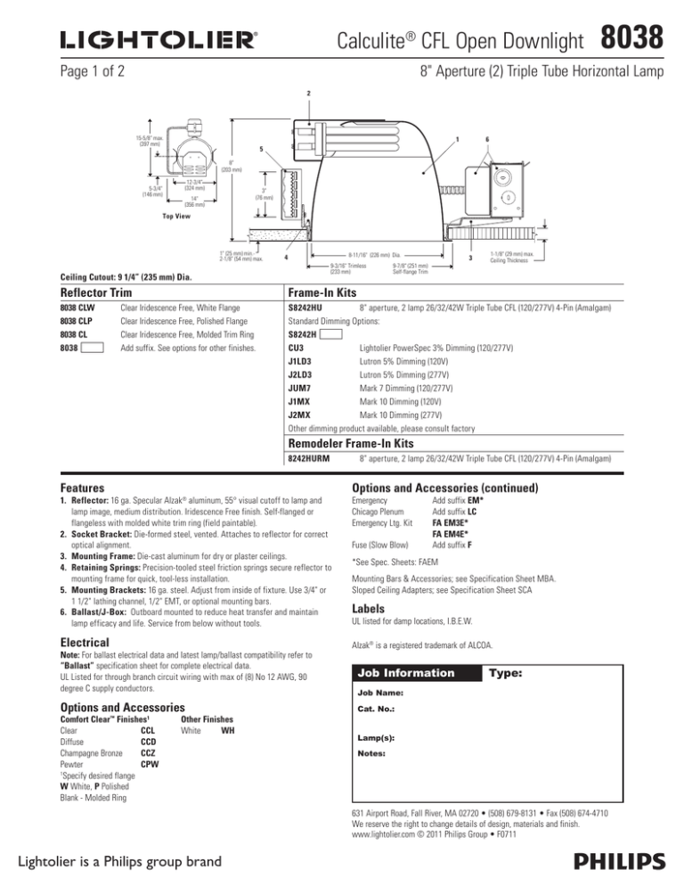 Spec. Sheets