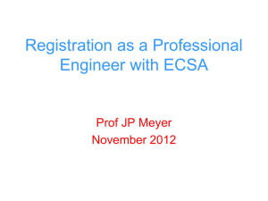 Registration as a Professional Engineer