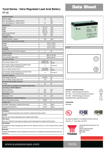 Yucel-Series - Valve Regulated Lead Acid Battery