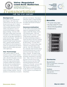 Valve Regulated Lead-Acid Batteries