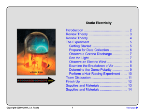 Static Electricity Lab: Van de Graaff Generator Experiments