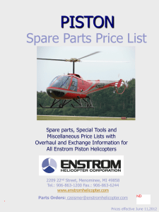 Spare Parts Price List - Enstrom Helicopter Corporation