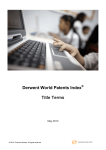 Derwent World Patents Index Title Terms