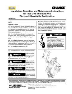 Programming Instructions for ONLY Type PRS Electronic Resettable