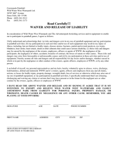 WAIVER AND RELEASE OF LIABILITY
