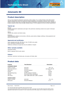 Jotamastic 80 Technical Data Sheet - Epoxy Mastic Coating